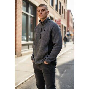 Spyder Men's Heather Gray & Black Quarter-Zip Pullover Sweater Size XXL